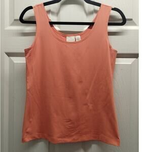 Chico's Size Small (0) Peach Orange Scoop Neck Sleeveless Nylon Spandex Tank Top